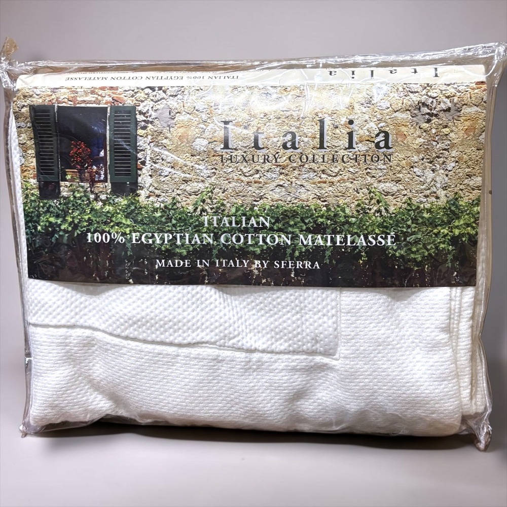 Sferra Italia Luxury Collection Cream 100% Egyptian Cotton Matelasse Euro Sham